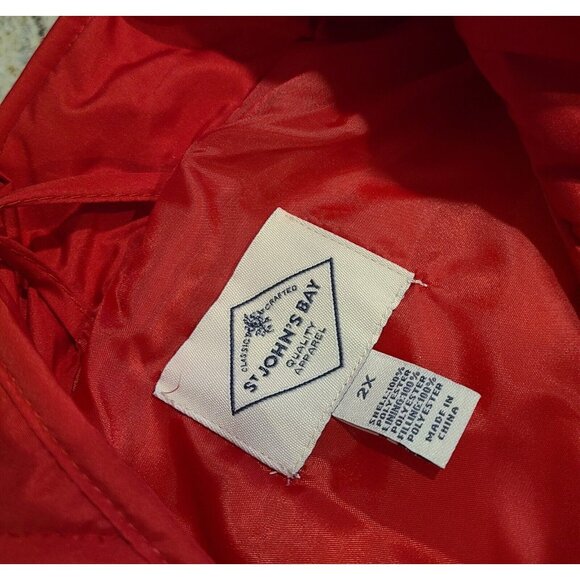New! St. John’s Bay Womens Plus Size 2X Quilted Puffer Vest Full Zip Pocket Red - Picture 9 of 12